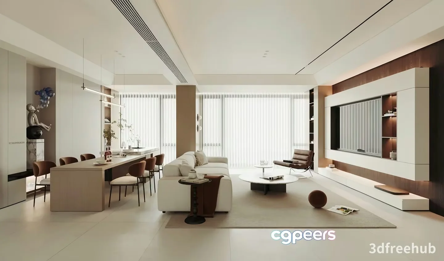 Modern Living Room 3D Model – 22296 – VRAY Render