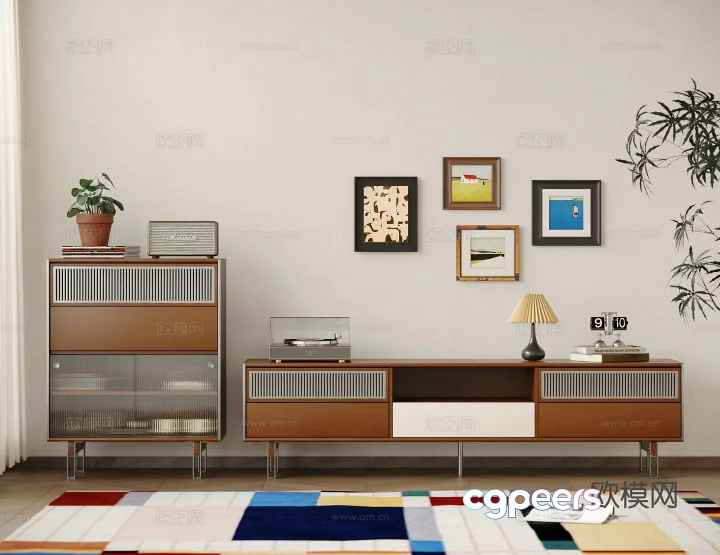 Modern medieval TV cabinet Finished TV cabinet Bahaus TV cabinet 3D model