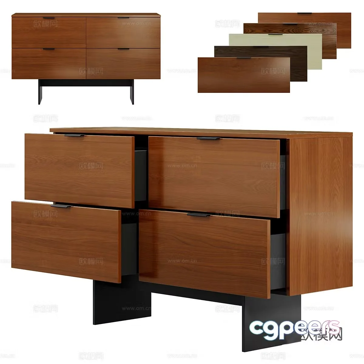 Nordic simple side cabinet side cabinet simple cabinet low cabinet wooden cabinet 3d model
