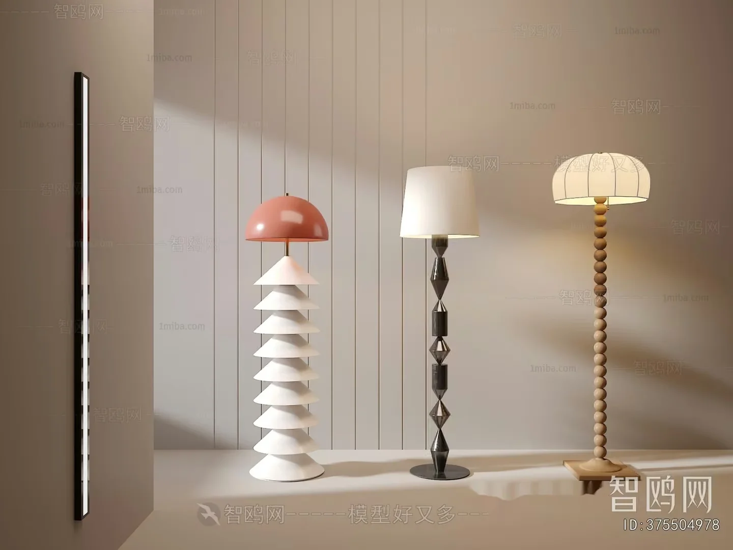 Modern Floor Lamps 3D Model – 10829 – VRAY Render