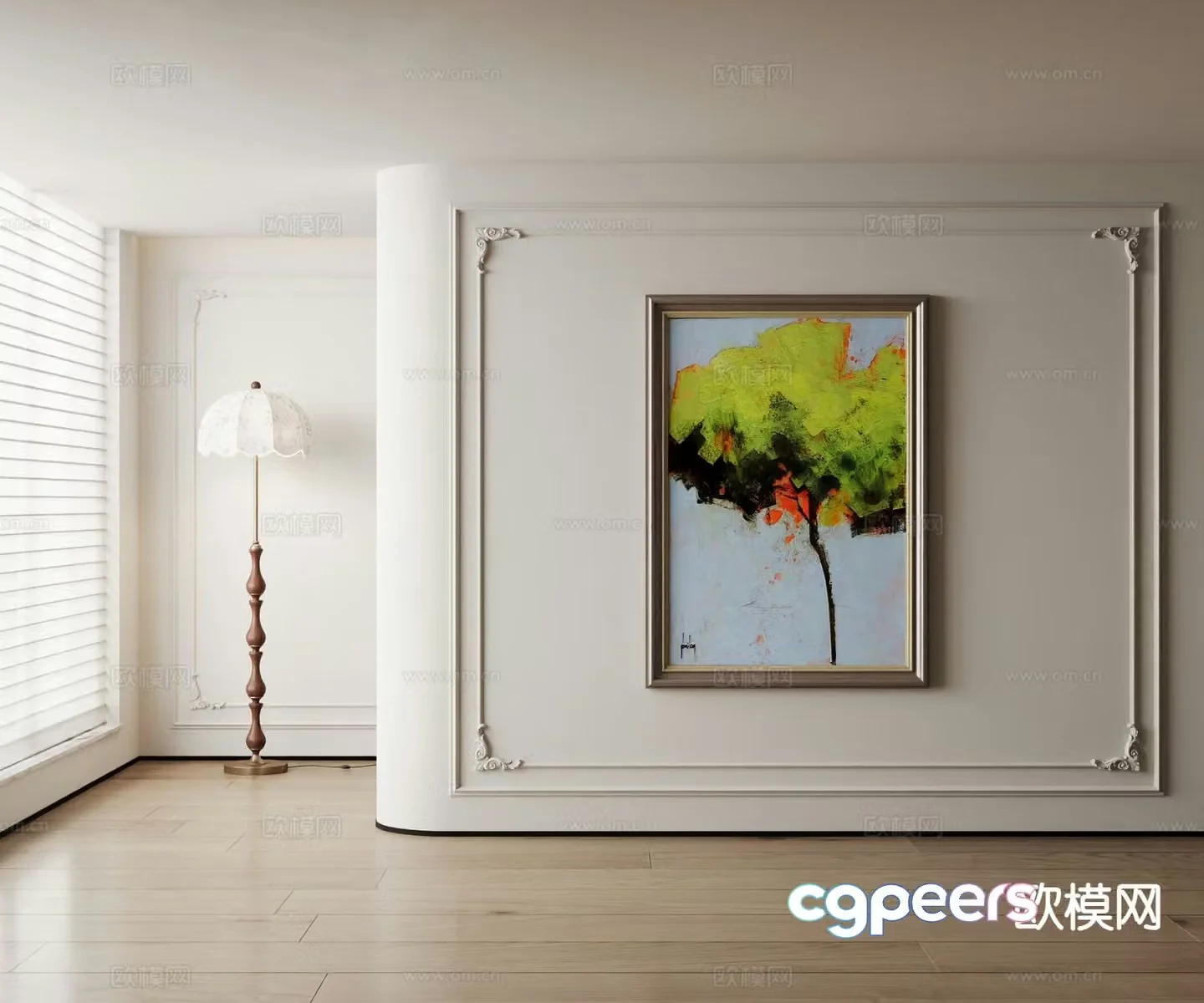American oil painting art painting decorative painting 3d model