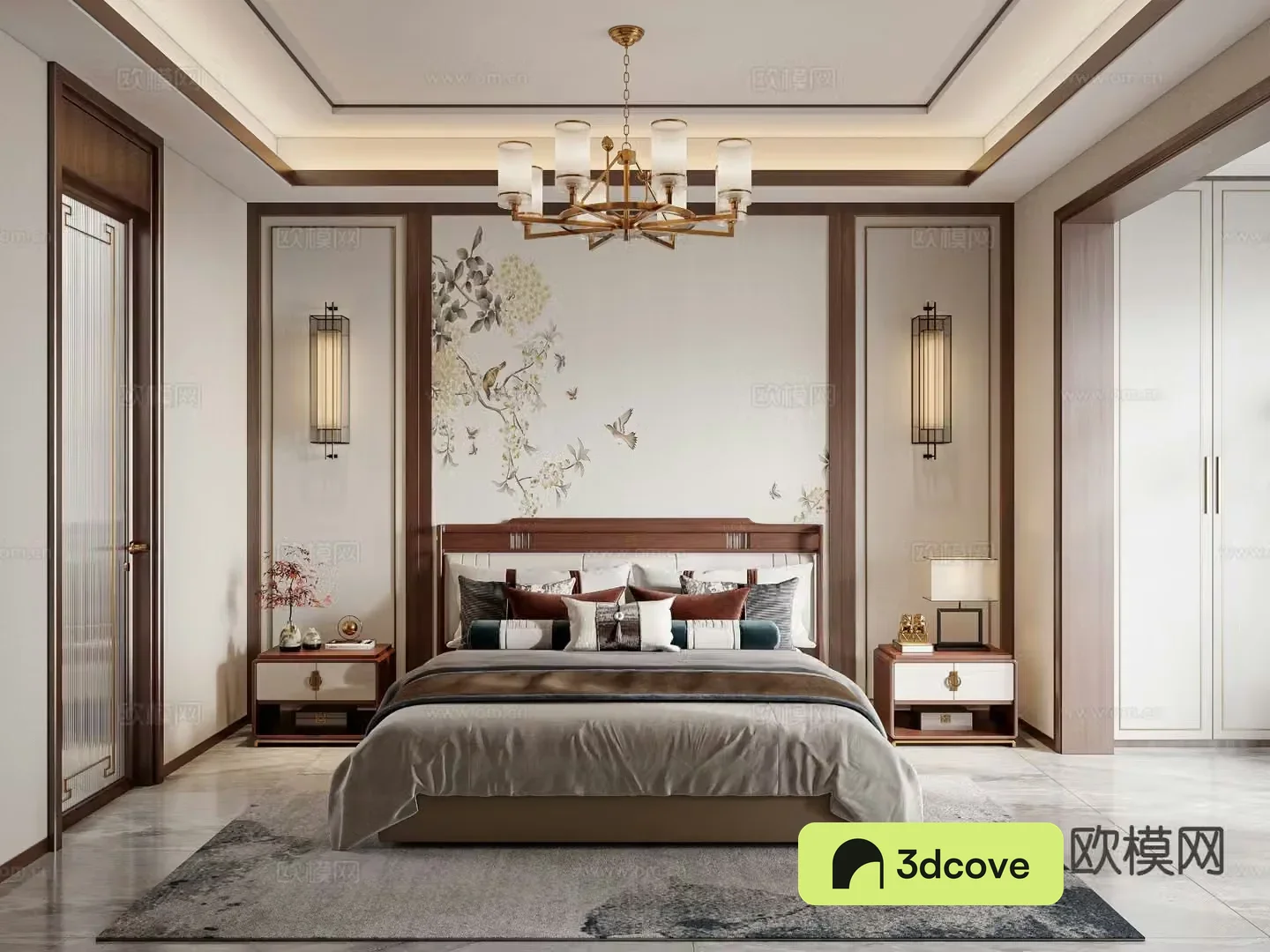 New Chinese style bedroom master bedroom