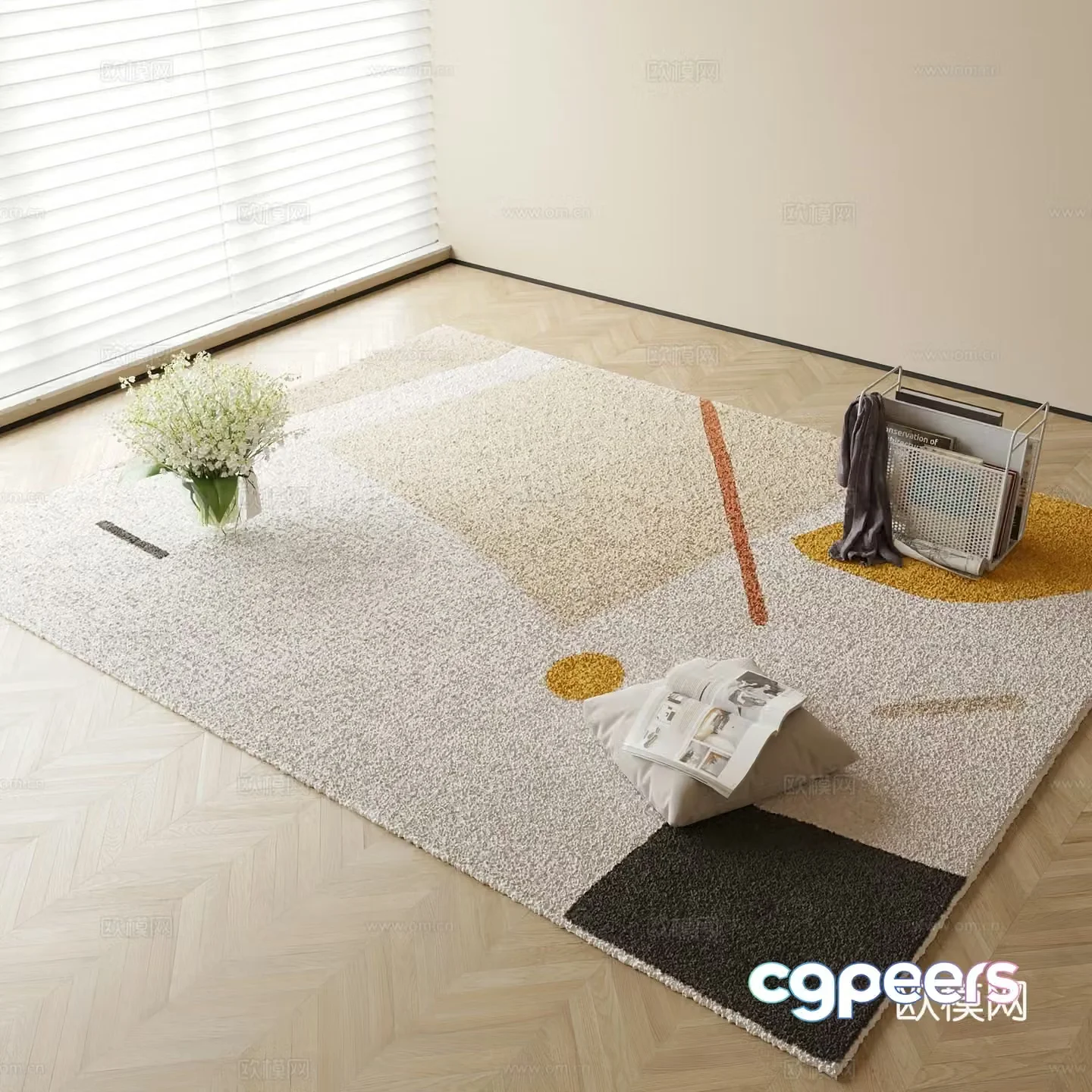 Simple carpet square carpet 3d model