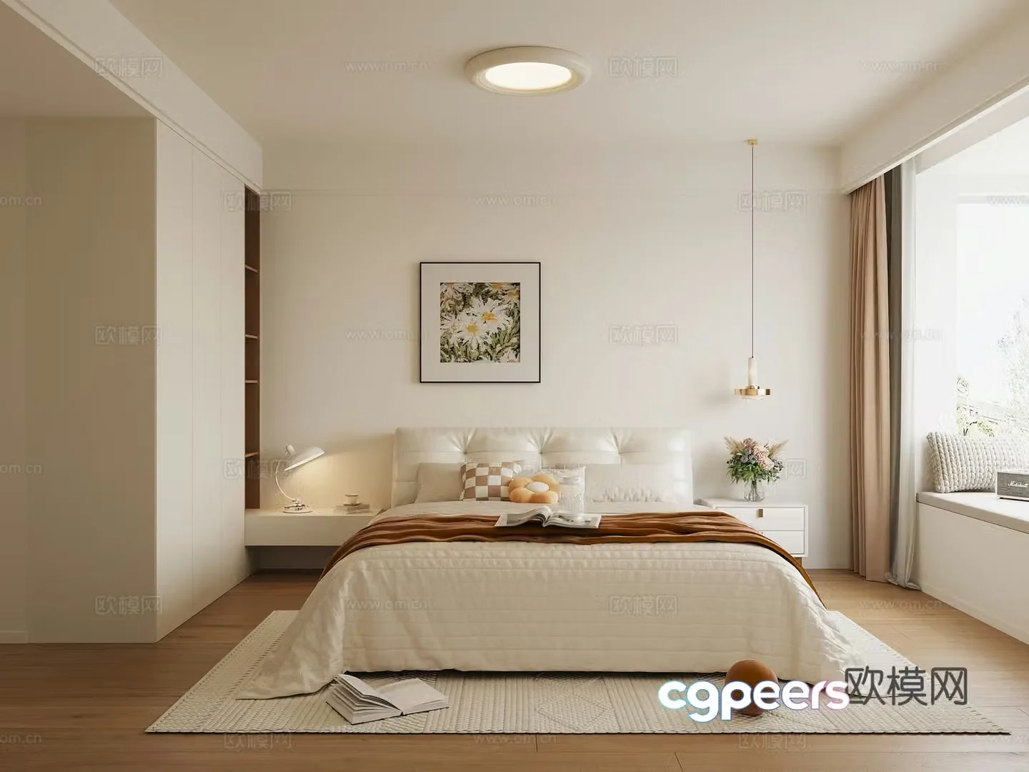 Cream style bedroom master bedroom 3d model