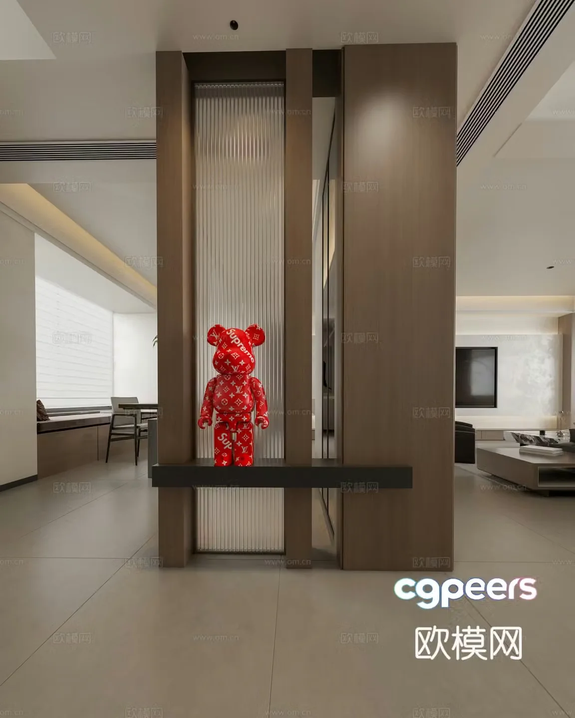 Modern entrance 3D model
