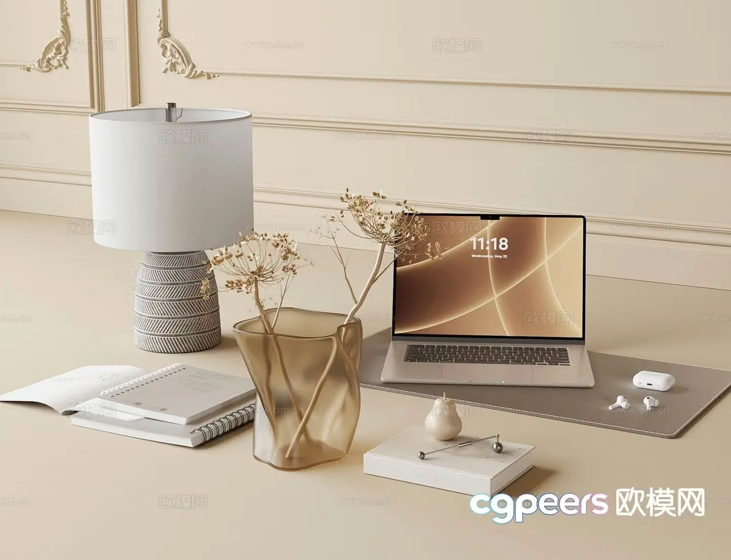 Modern desk accessories computer desk lamp 3d model