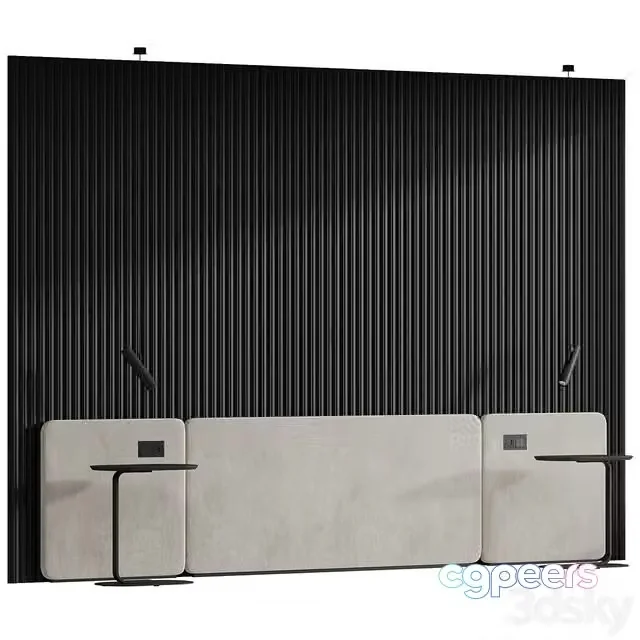 3ds Max Free – Wall composition. Headboard set