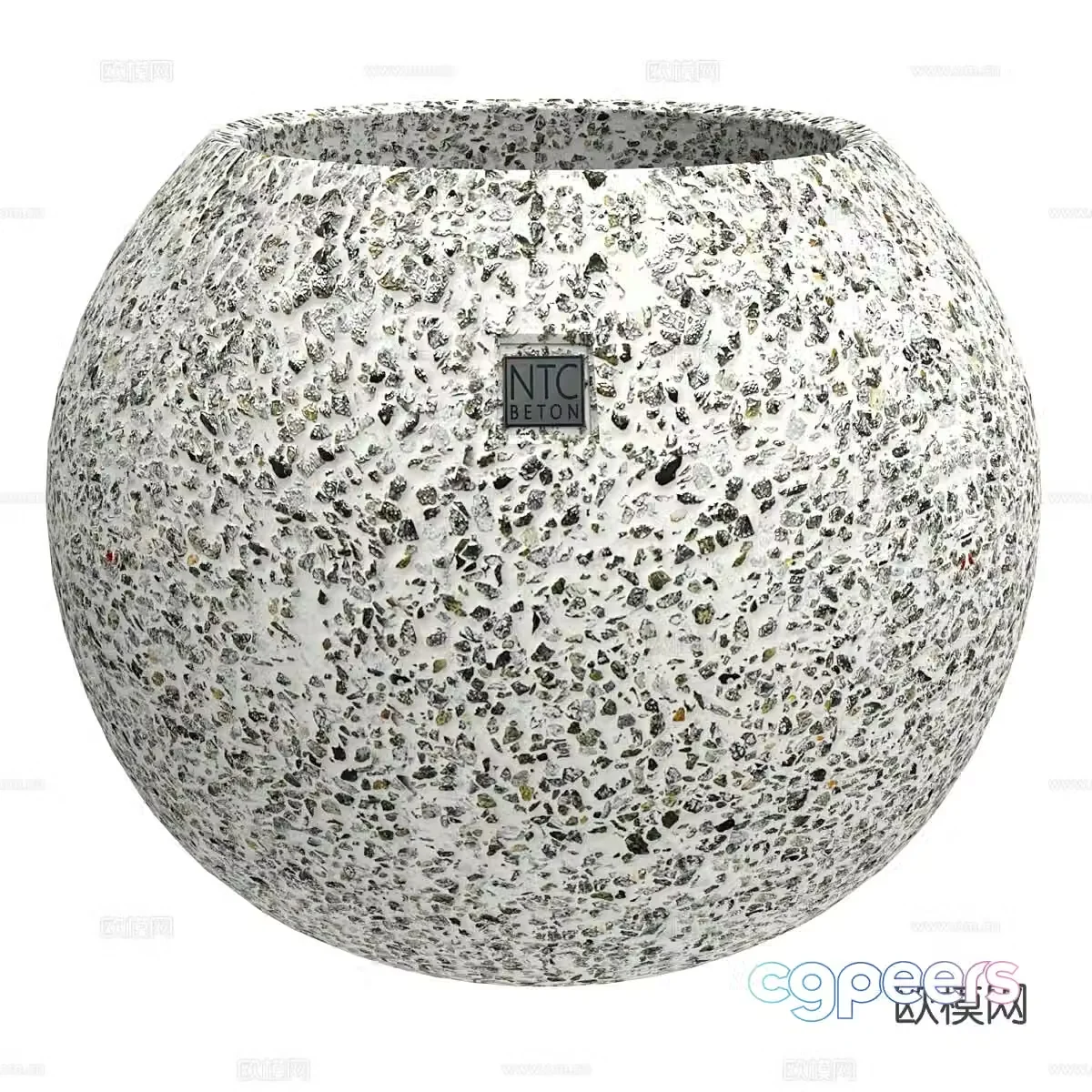 Nordic flowerpot ceramic vessel 3d model