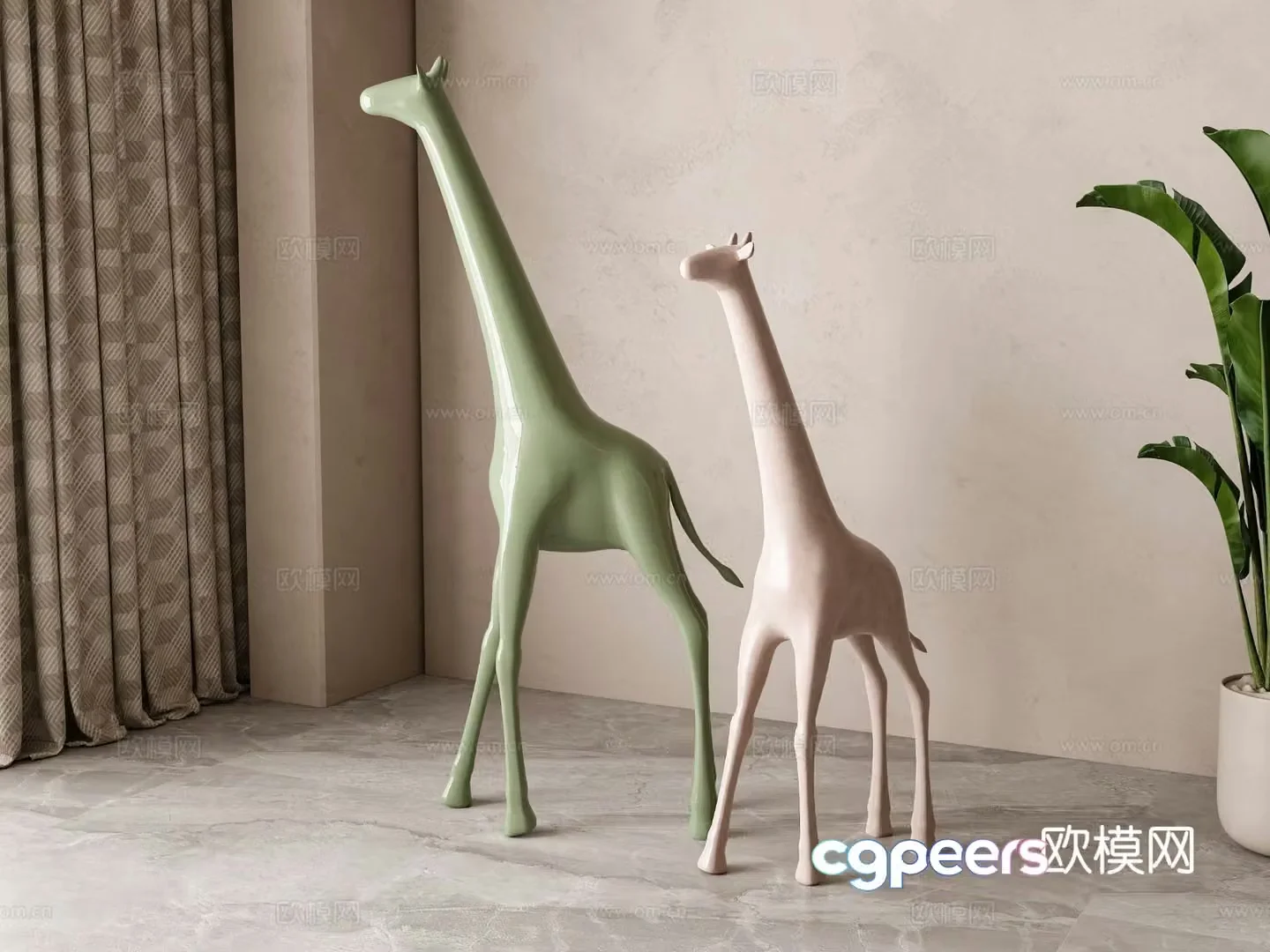 Giraffe sculpture cartoon sculpture 3d model
