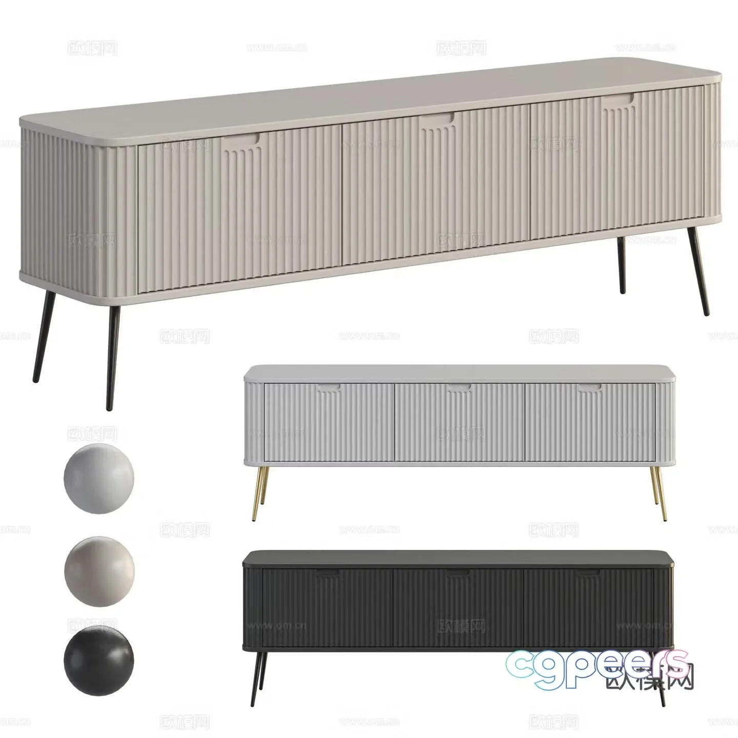 Modern light luxury TV cabinet 3D model
