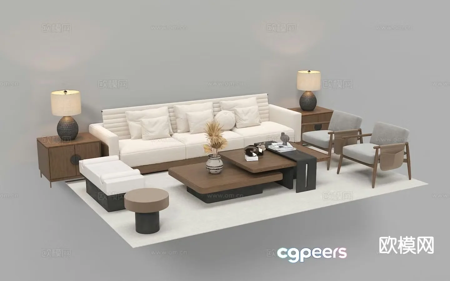 New Chinese style modular sofa 3d model