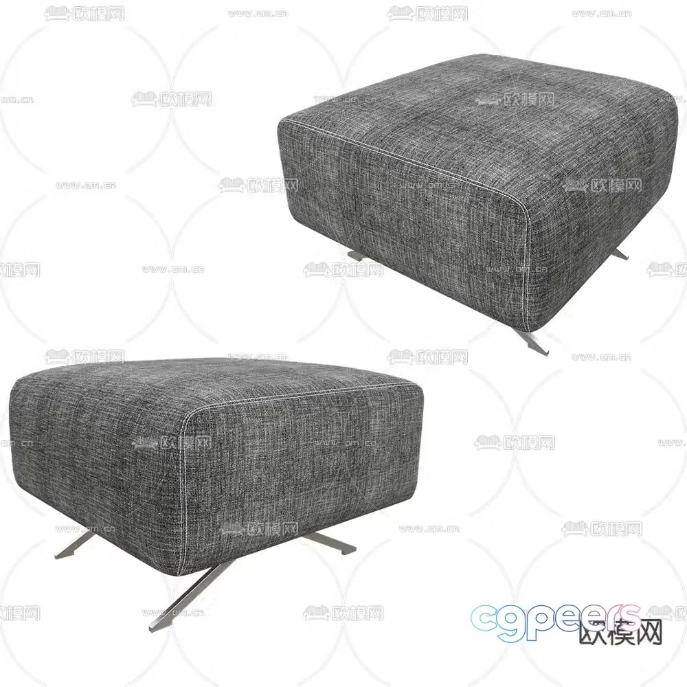 SCAPPINI low stool sofa stool 3d model