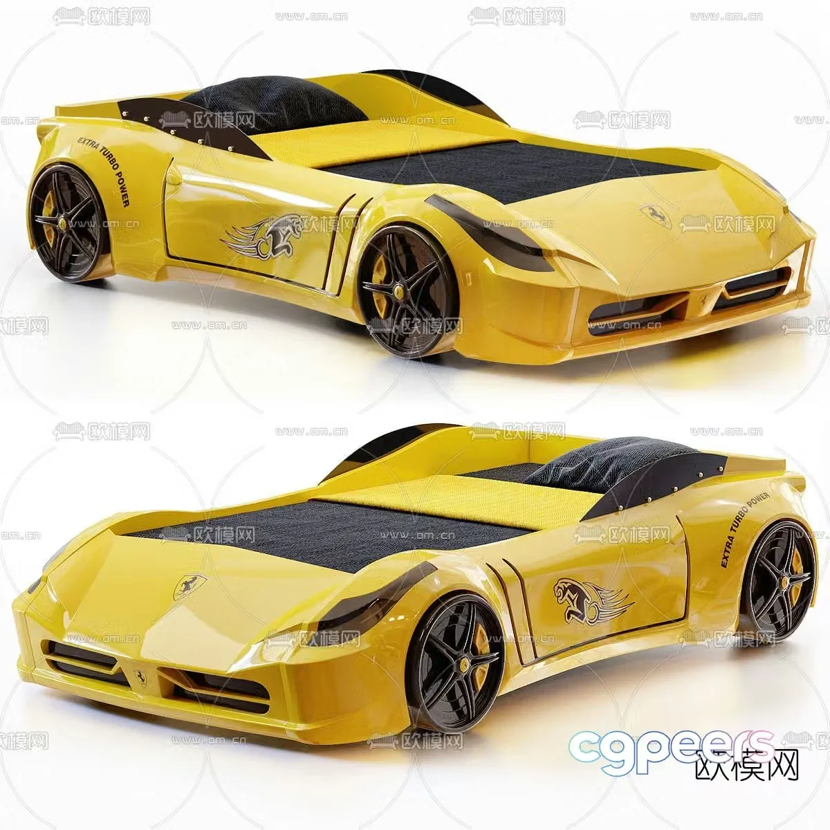 Modern children’s sports car bed 3d model