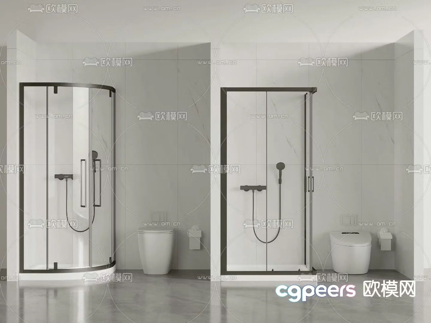 Shower room shower room toilet 3d model