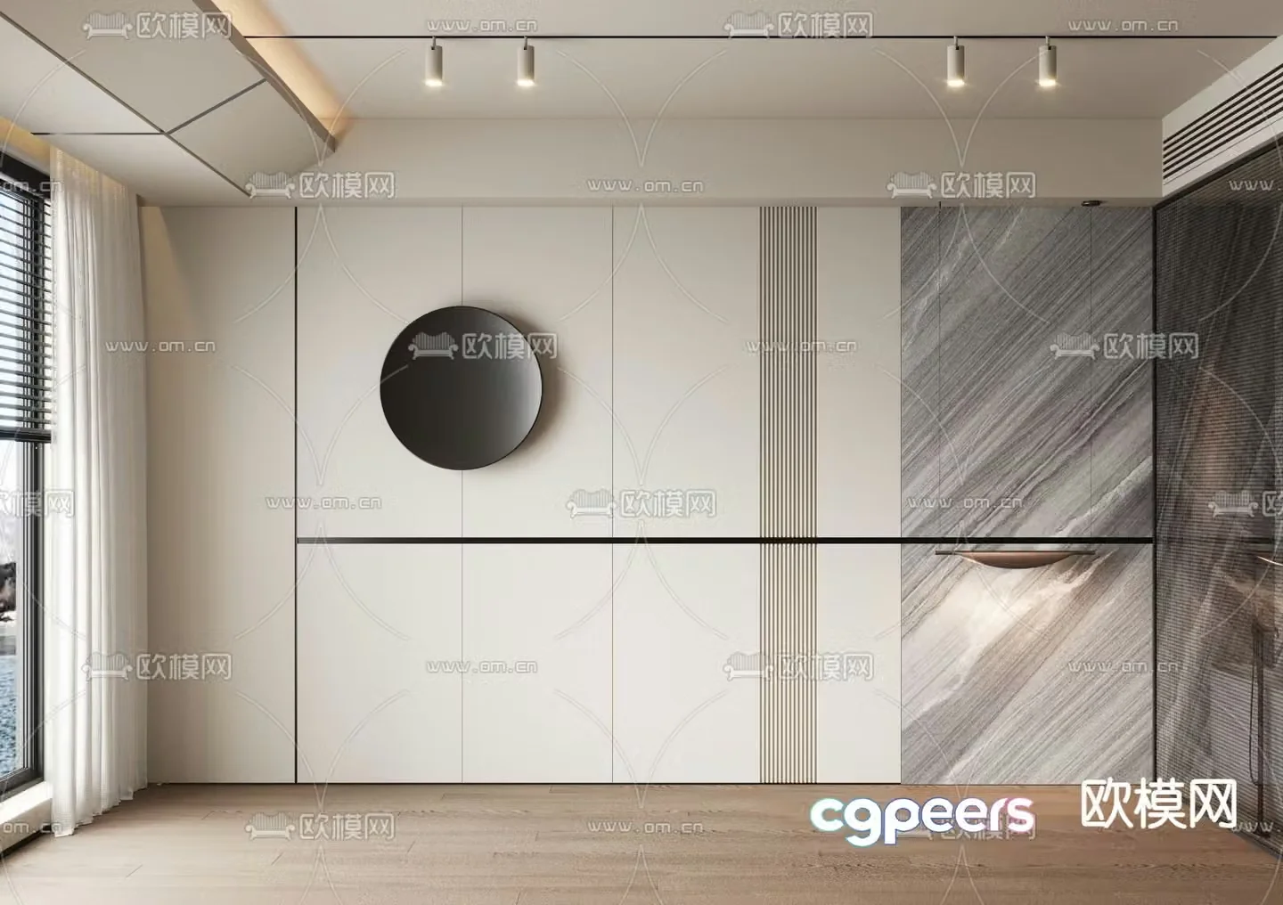 Bedside background wall 3d model