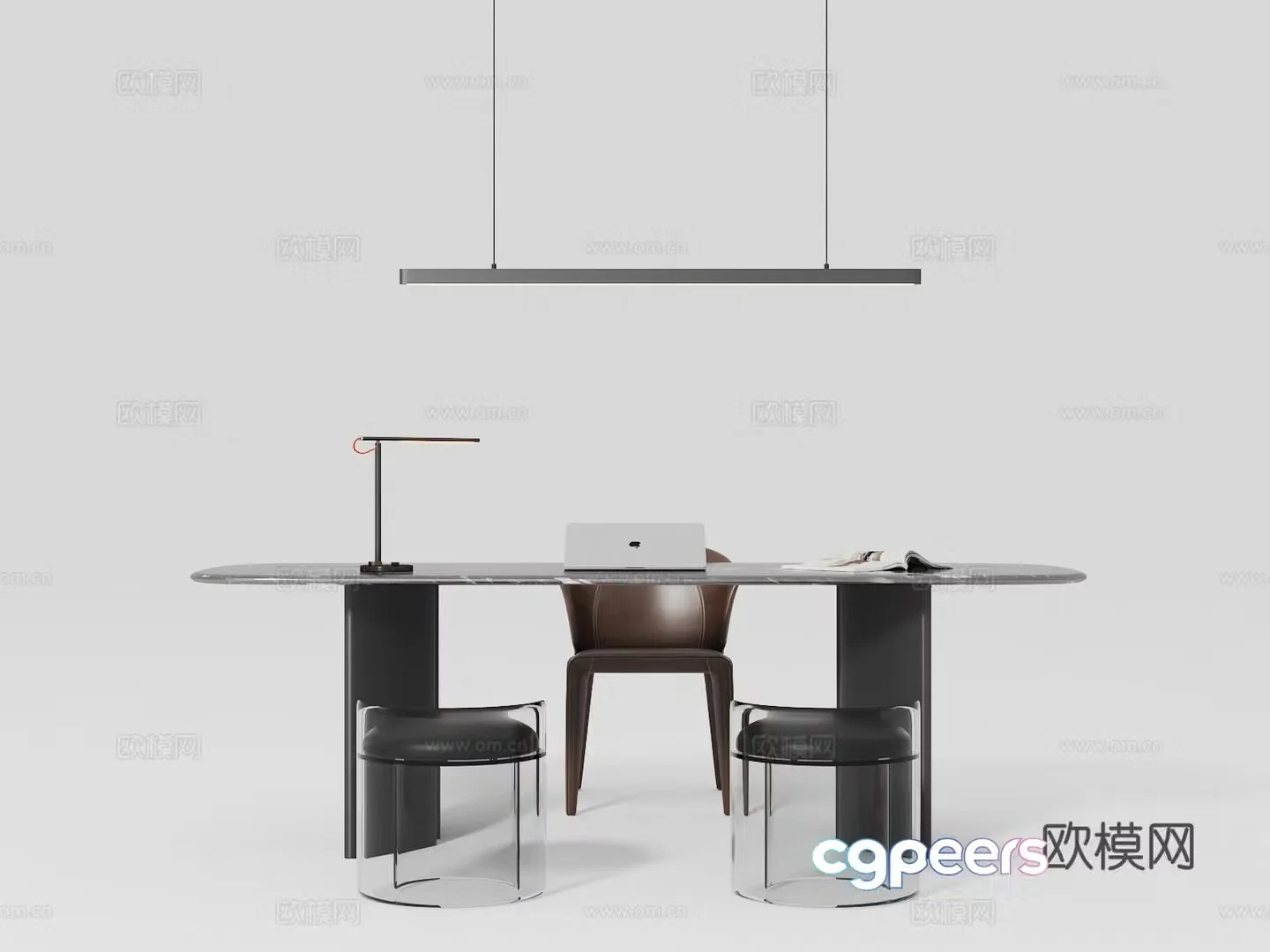 Italian desk and chair combination 3D model