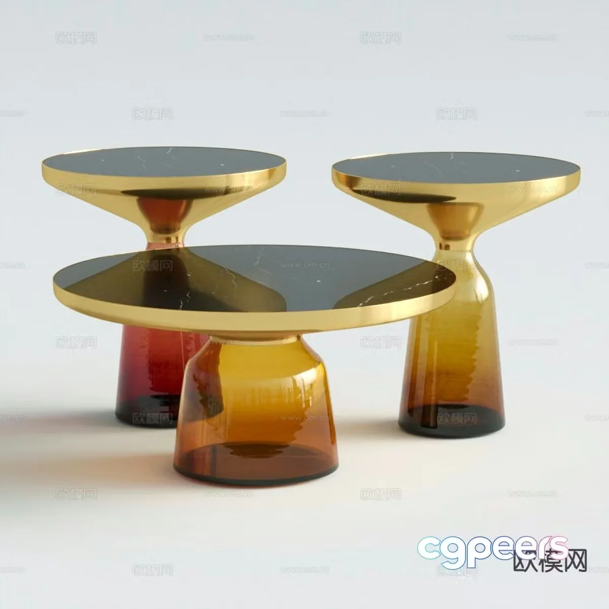 Acrylic coffee table round coffee table 3d model