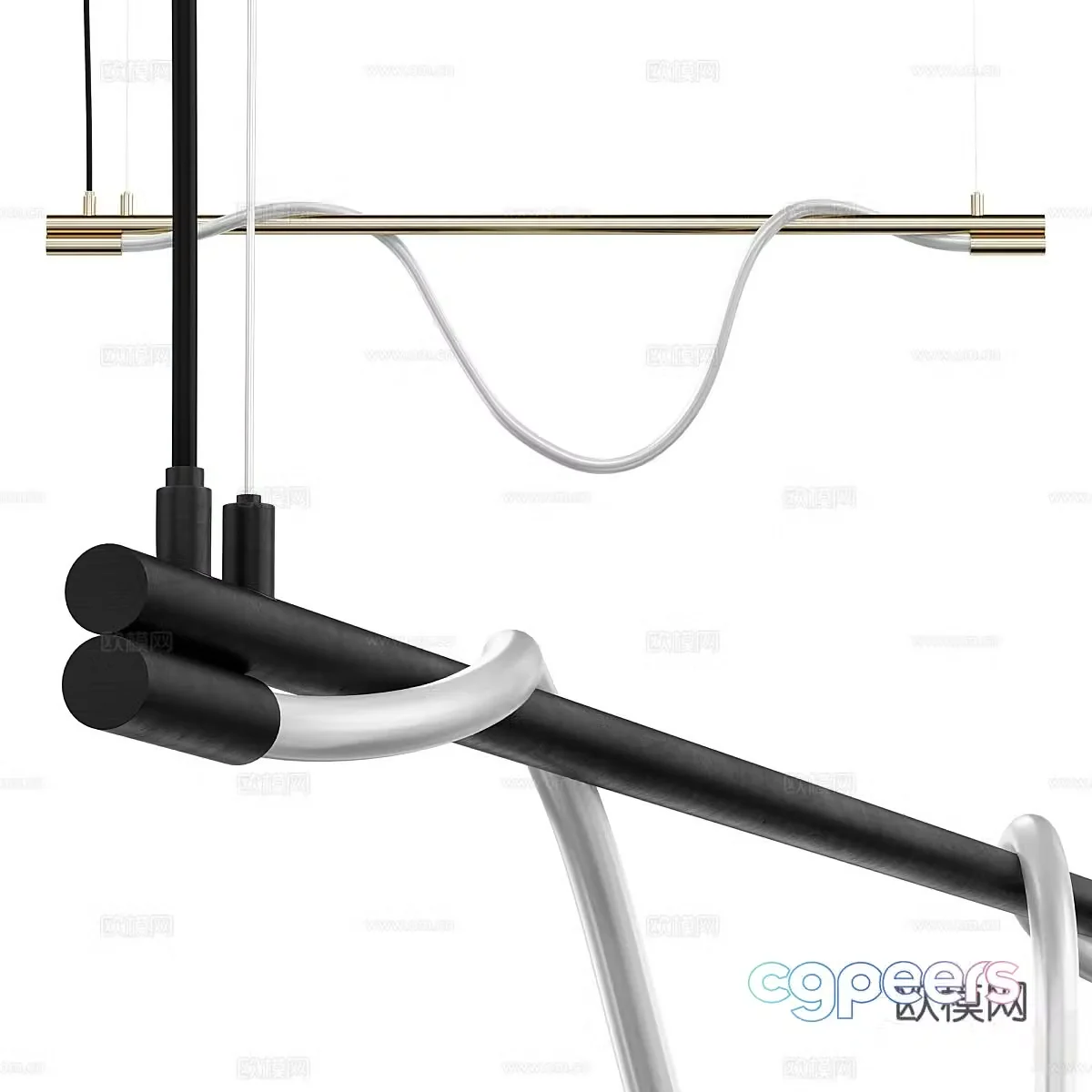 Modern Italian minimalist Spritzer chandelier 3d model