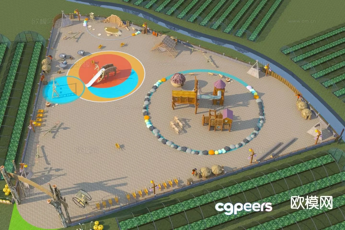 Pastoral play area children’s play area 3d model