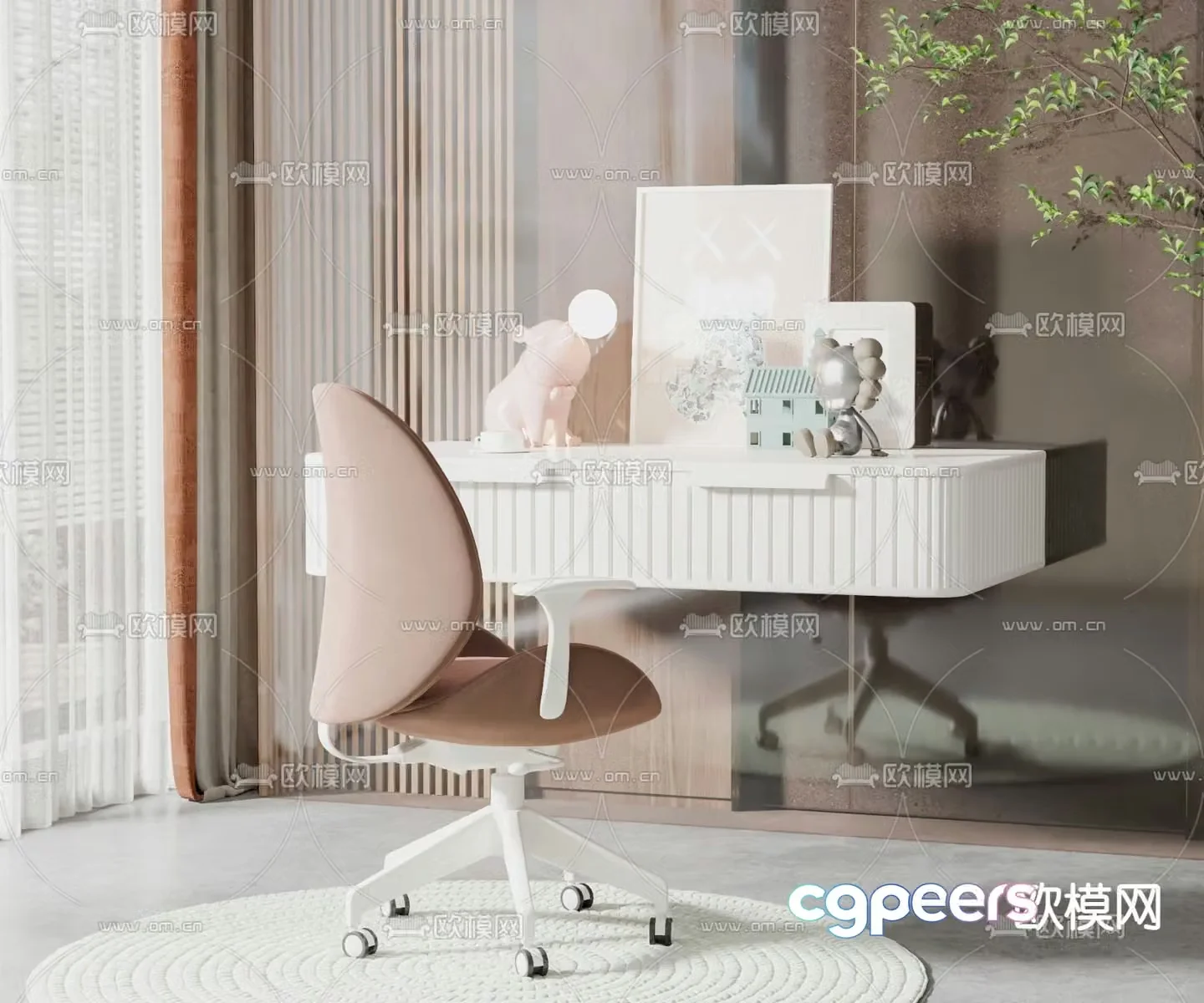 Modern children’s desk chair 3d model