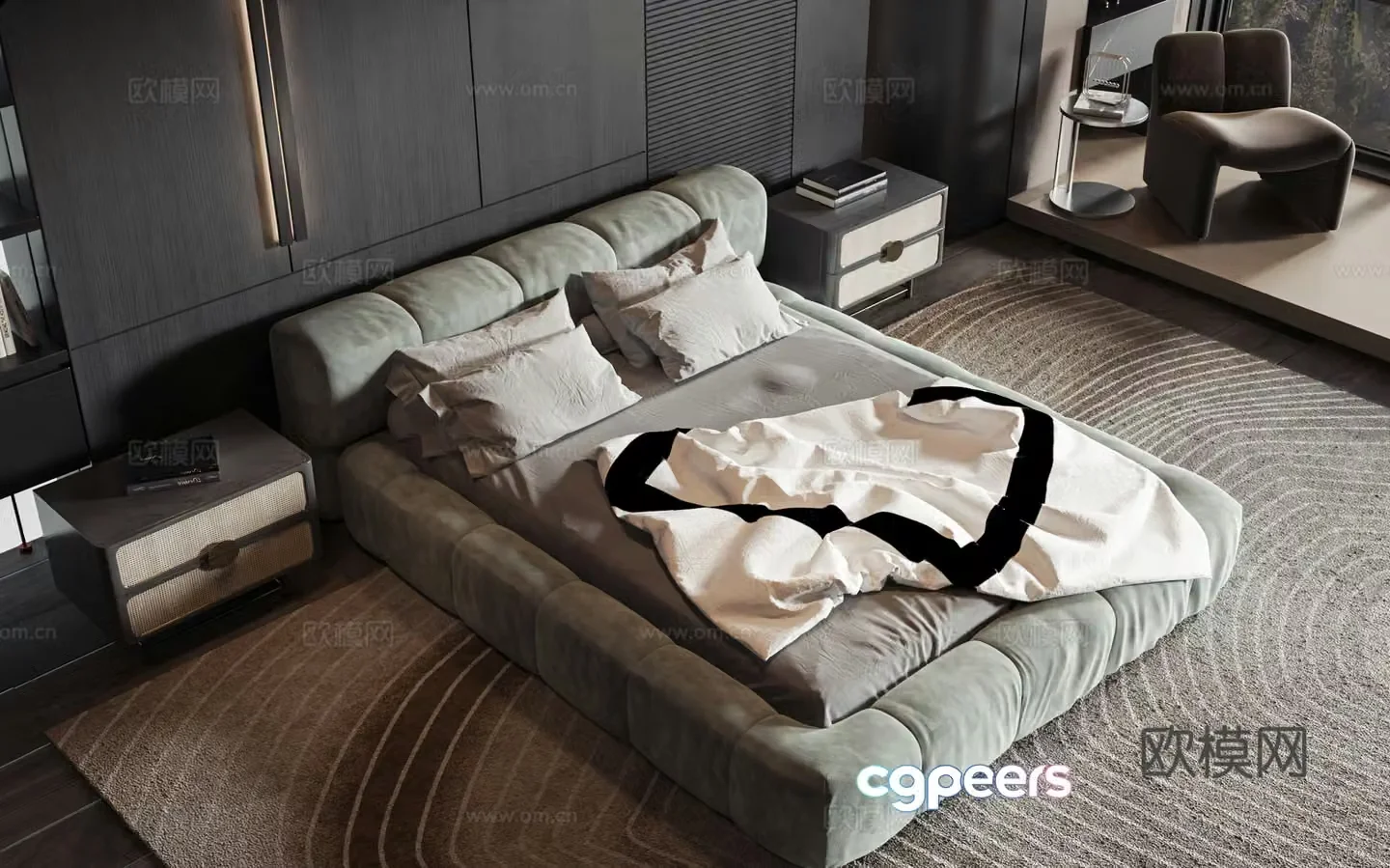 Modern style product bed 3d model