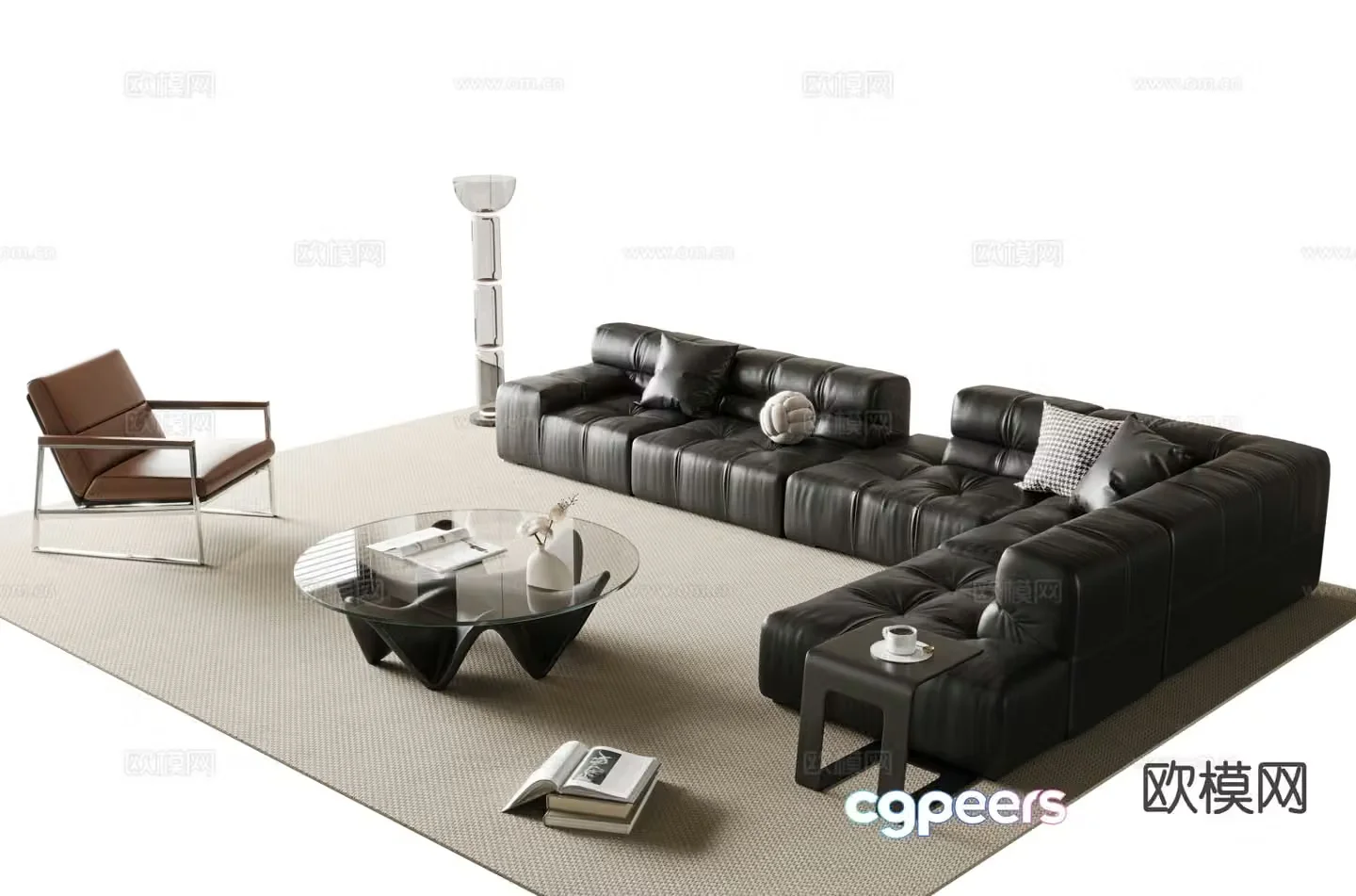 Italian sectional sofa 3d model