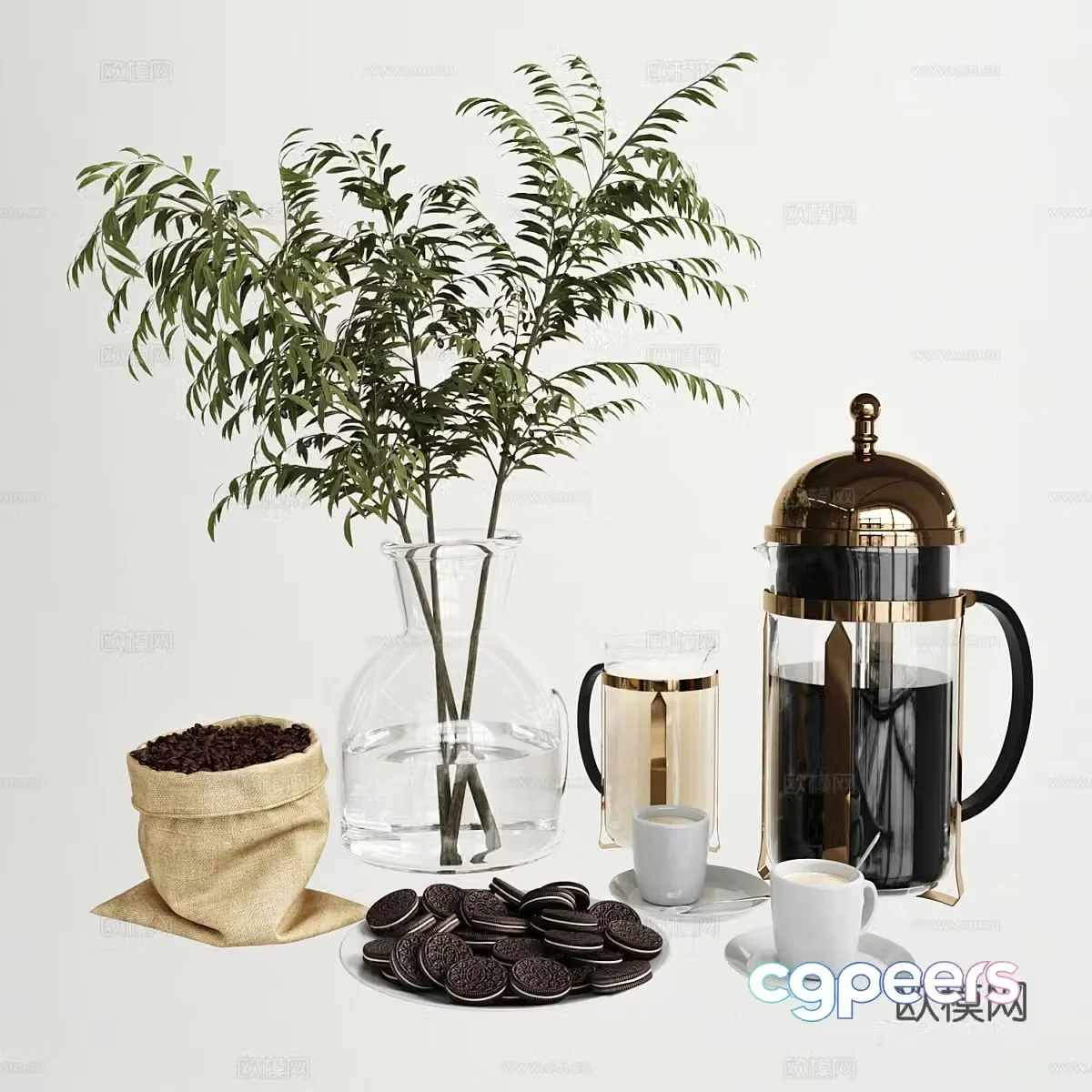 Coffee table decoration 3d model