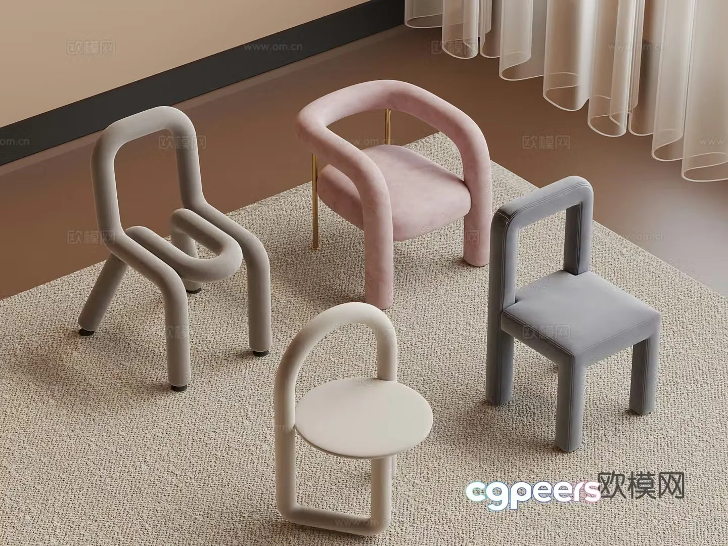 Modern children’s chair 3d model