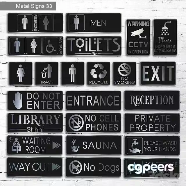 3ds Max Free – Metal Signs 33