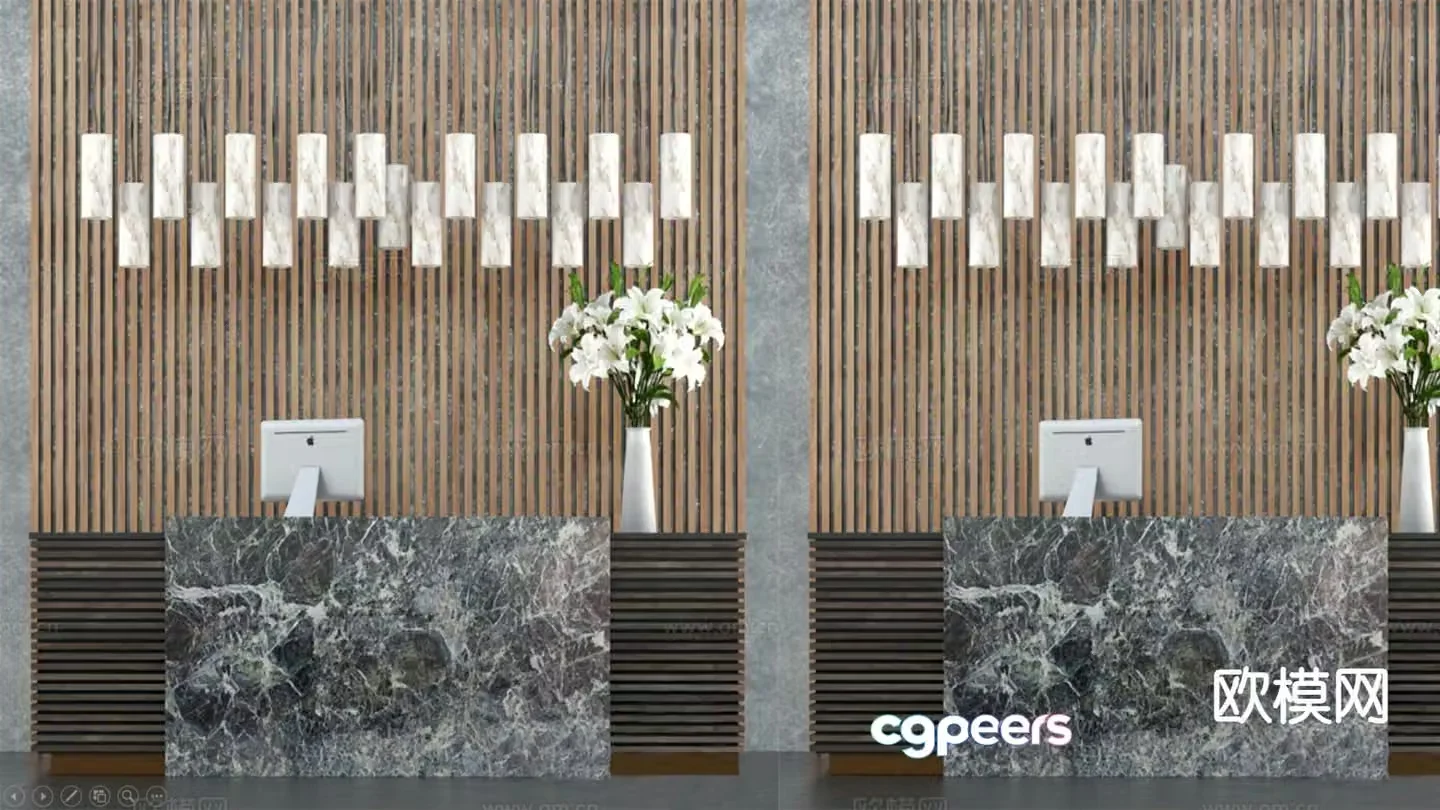 Company front desk service desk reception desk 3d model