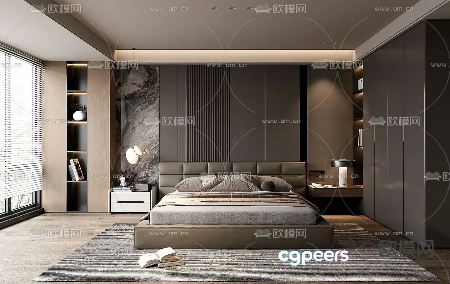 Light luxury bedroom master bedroom 3D model