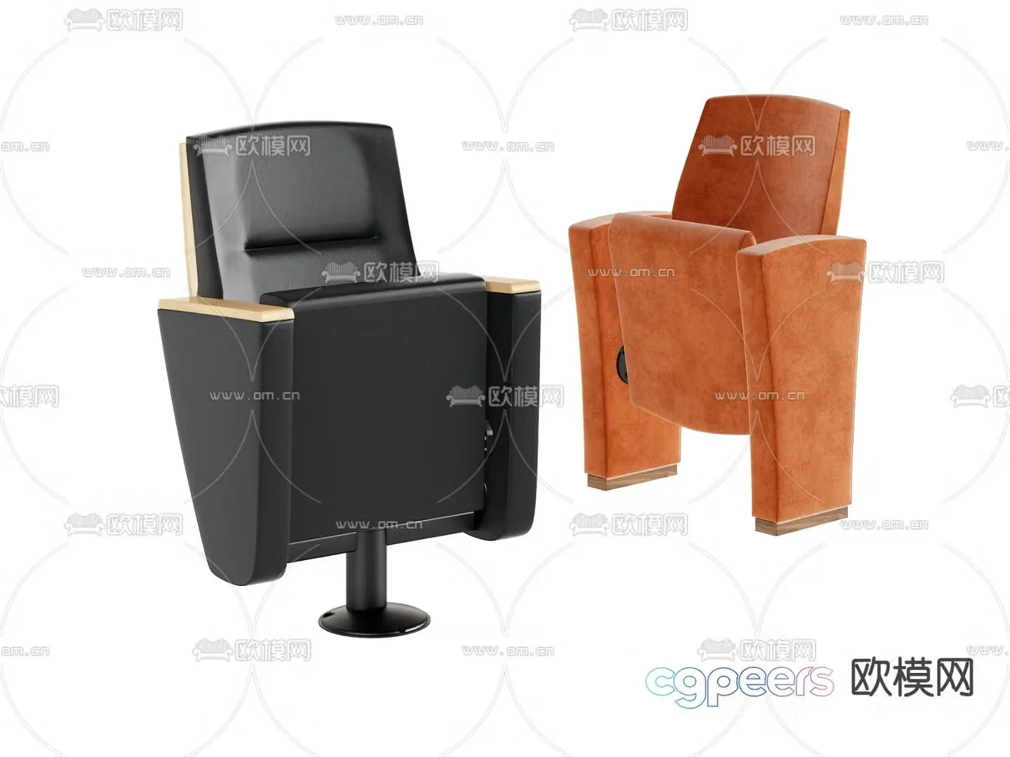 Cinema chair Public chair Folding chair 3d model