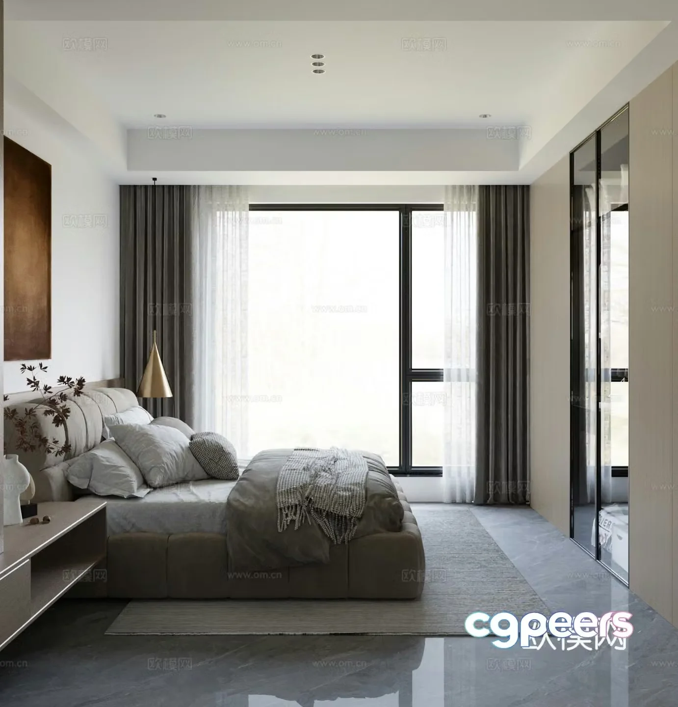 Modern bedroom master bedroom 3d model