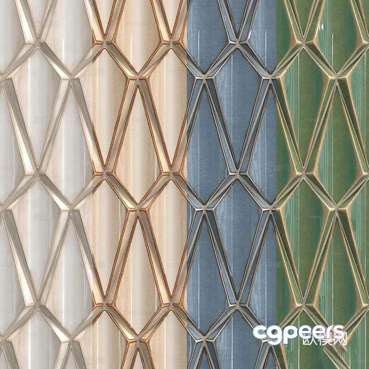 New Chinese style mosaic tiles 3D model