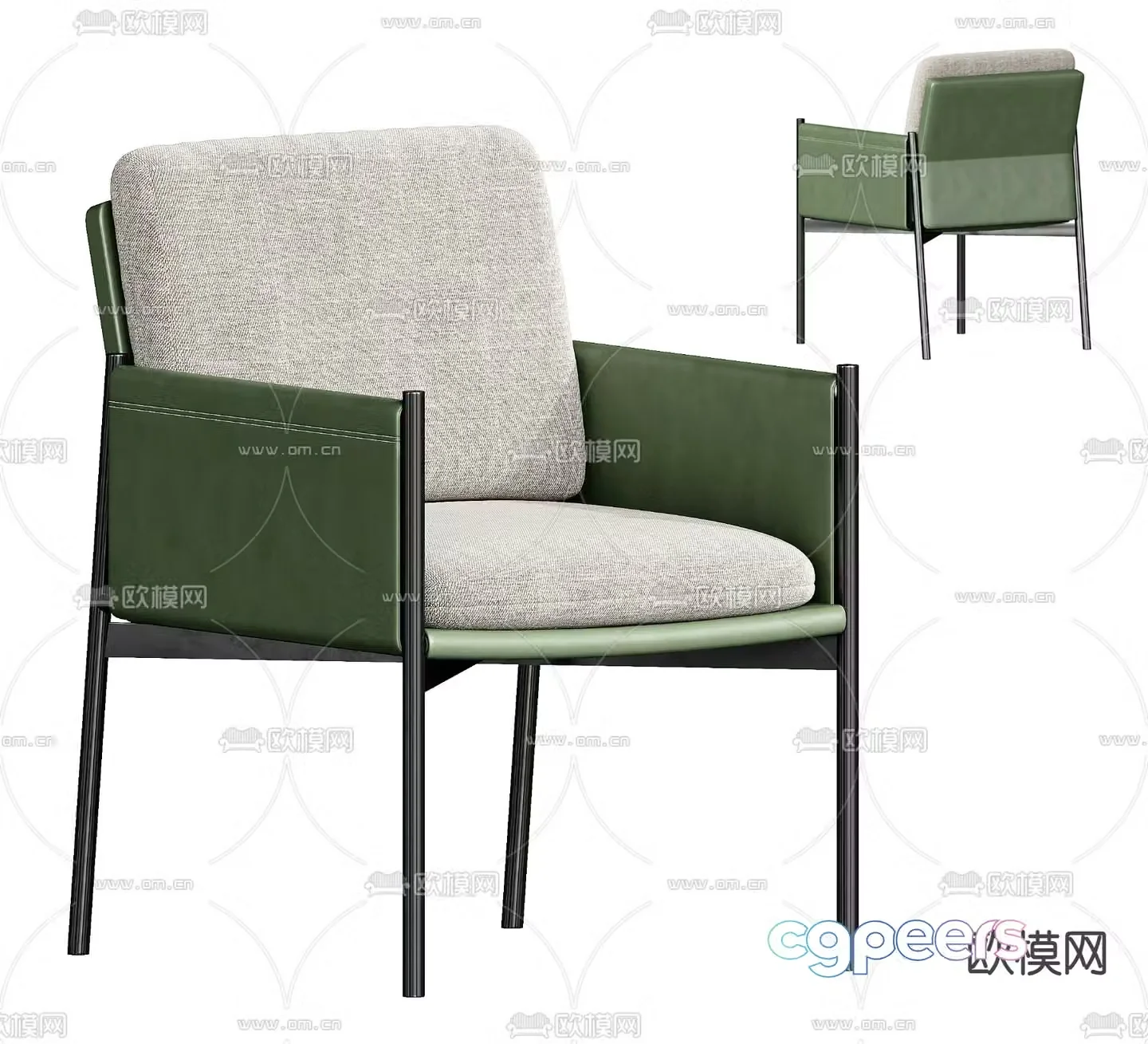 Leather chair lounge chair 3d model