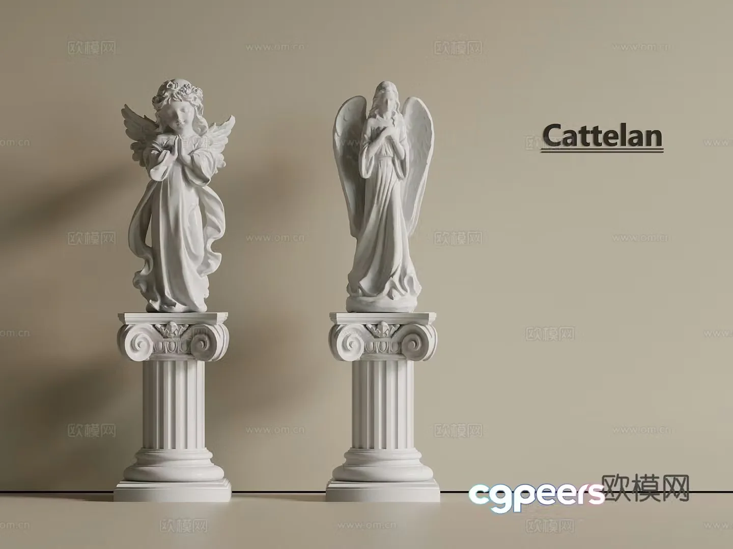 French European style modern sculpture ornaments landscape sculpture 3d model