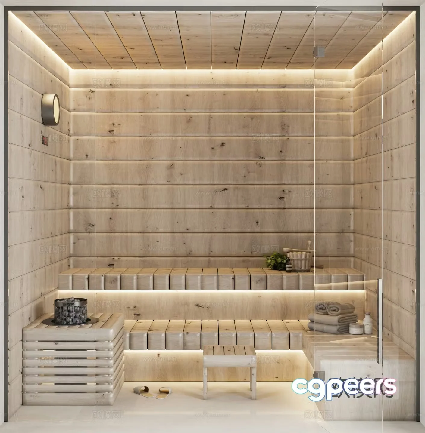 Sweat steam room sauna 3d model
