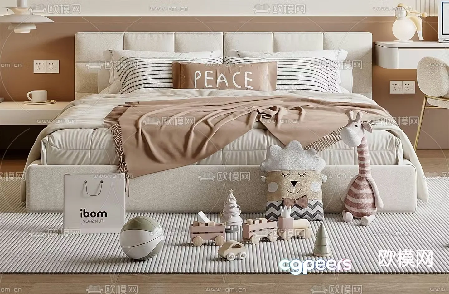 Modern children’s bed 3d model