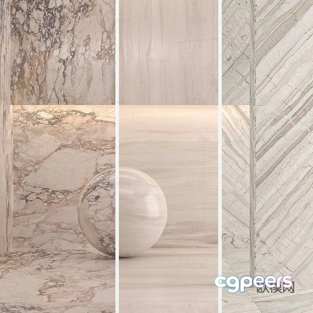 New Chinese style light luxury marble stone slab luxury stone 3D model