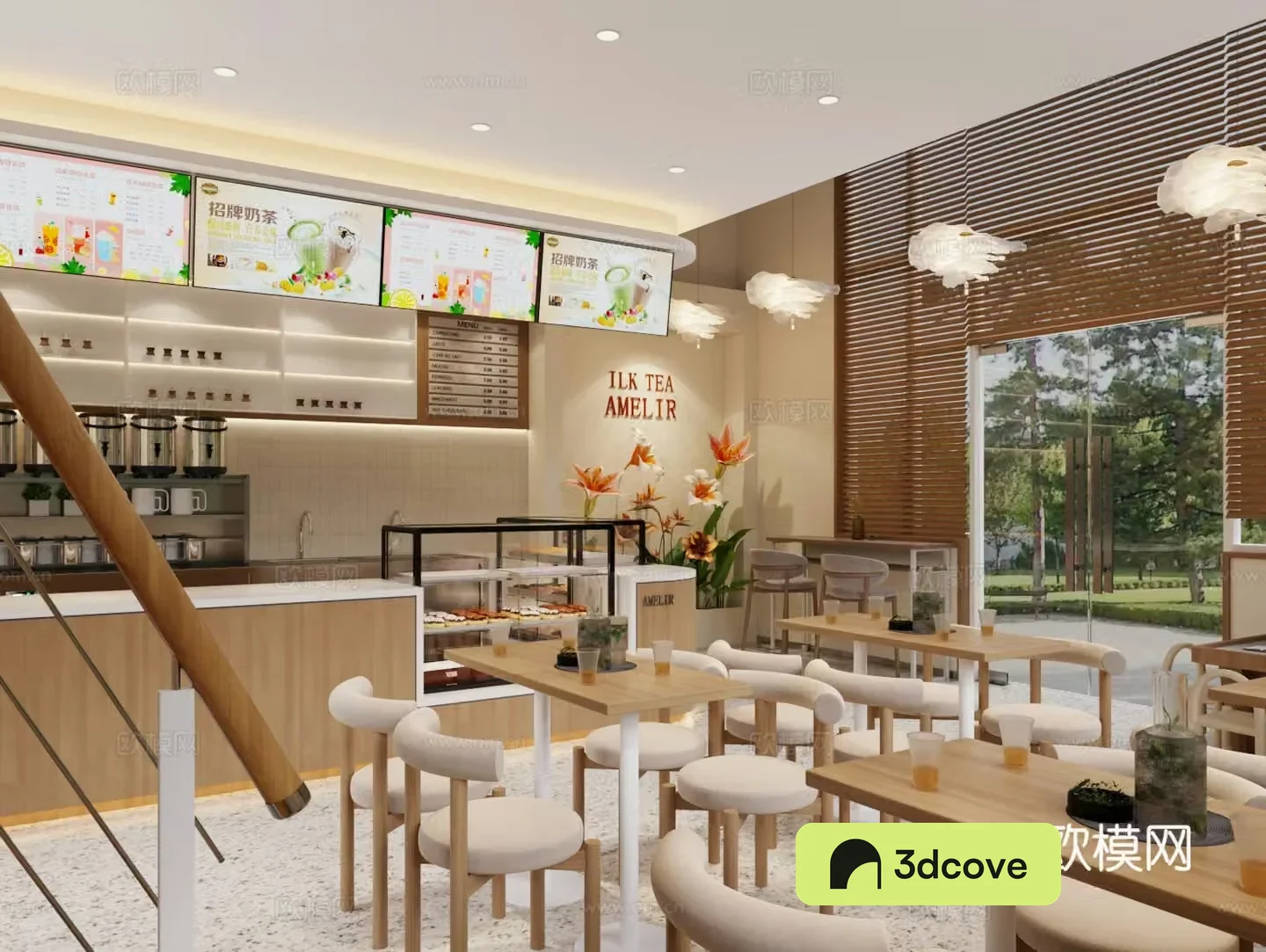 Modern milk tea shop