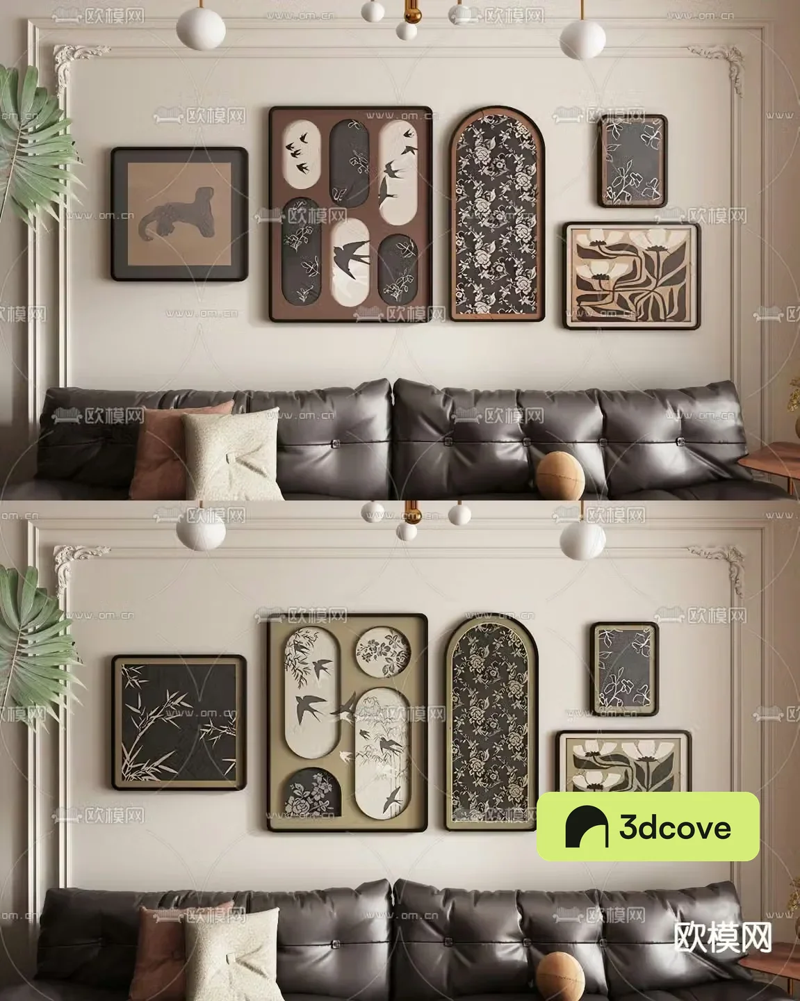 Middle-aged decorative paintings hanging paintings 3D model