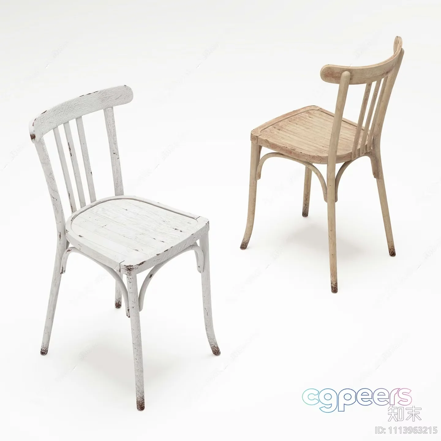 Wooden Chairs 3D Model – 17125 – VRAY Render