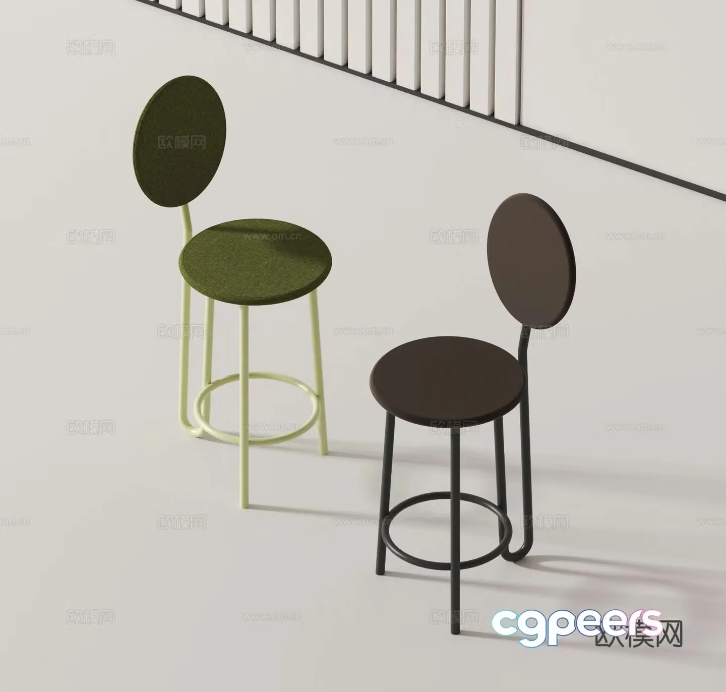 Modern bar stool bar stool high stool 3d model