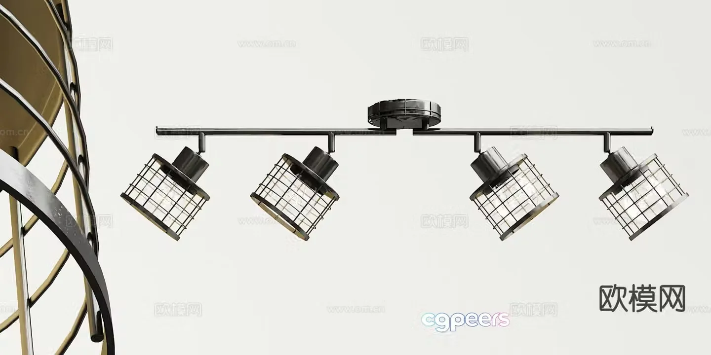 Industrial style chandelier restaurant chandelier 3d model