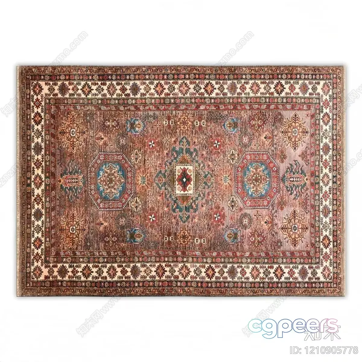 Traditional Oriental Rug 3D Model – 1362 – VRAY Render