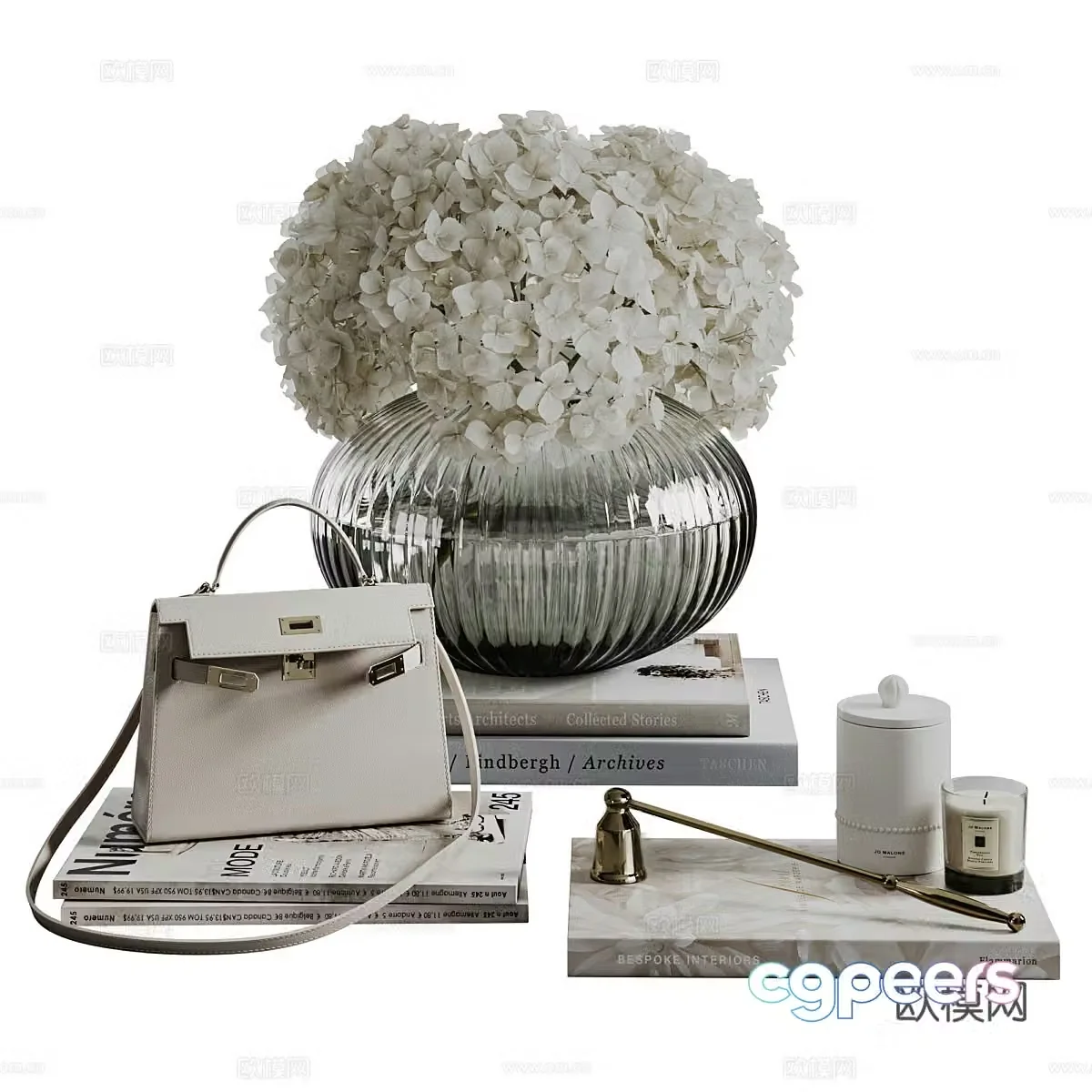 Modern Italian light luxury ornament combination 3D model
