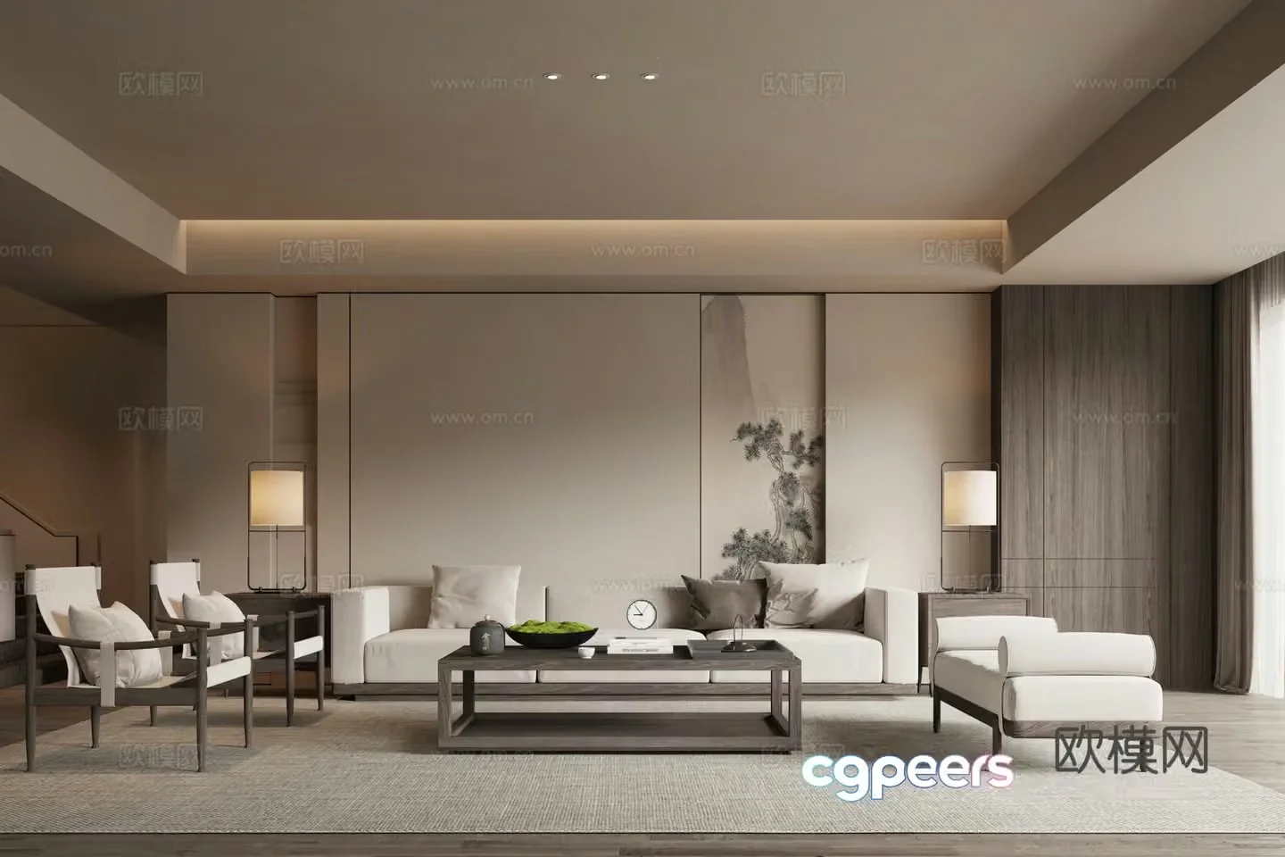 New Chinese Song style living room 3D model