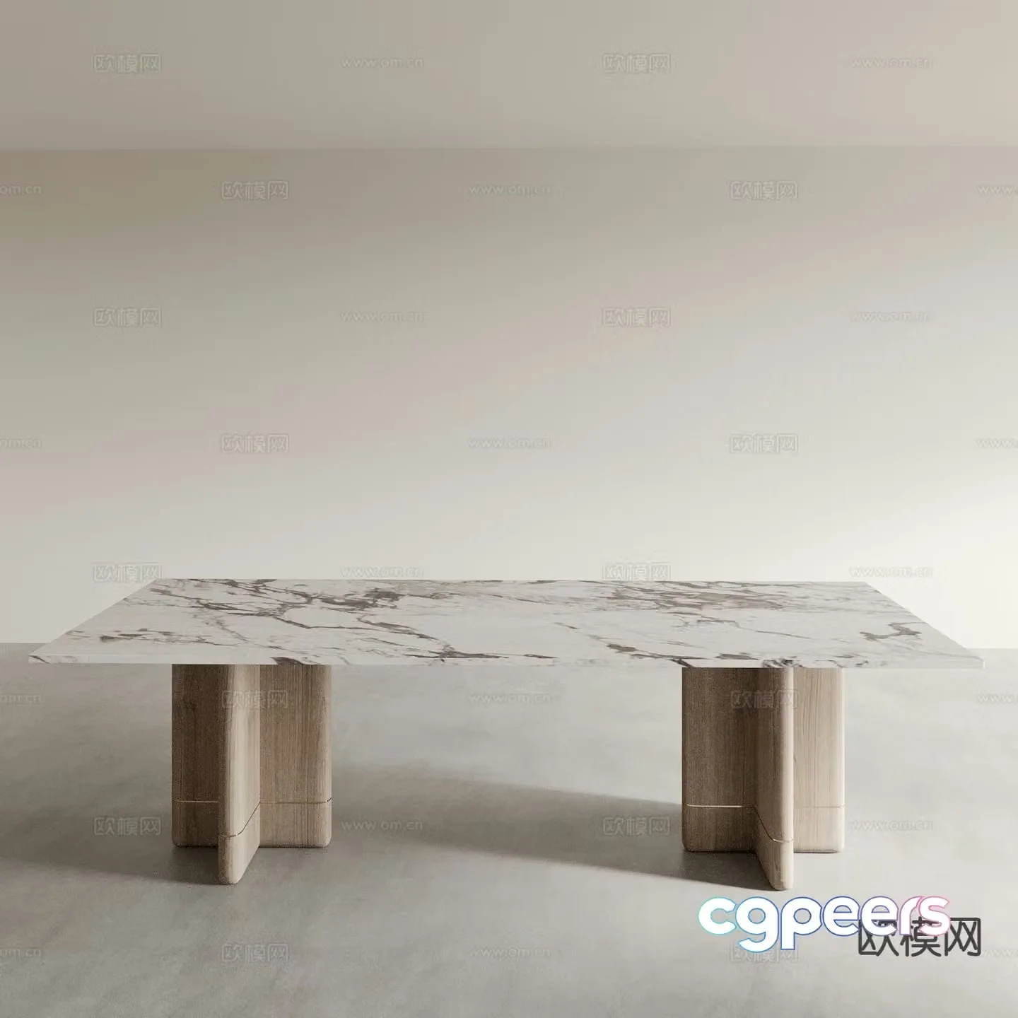 Minimalist dining table marble dining table 3d model