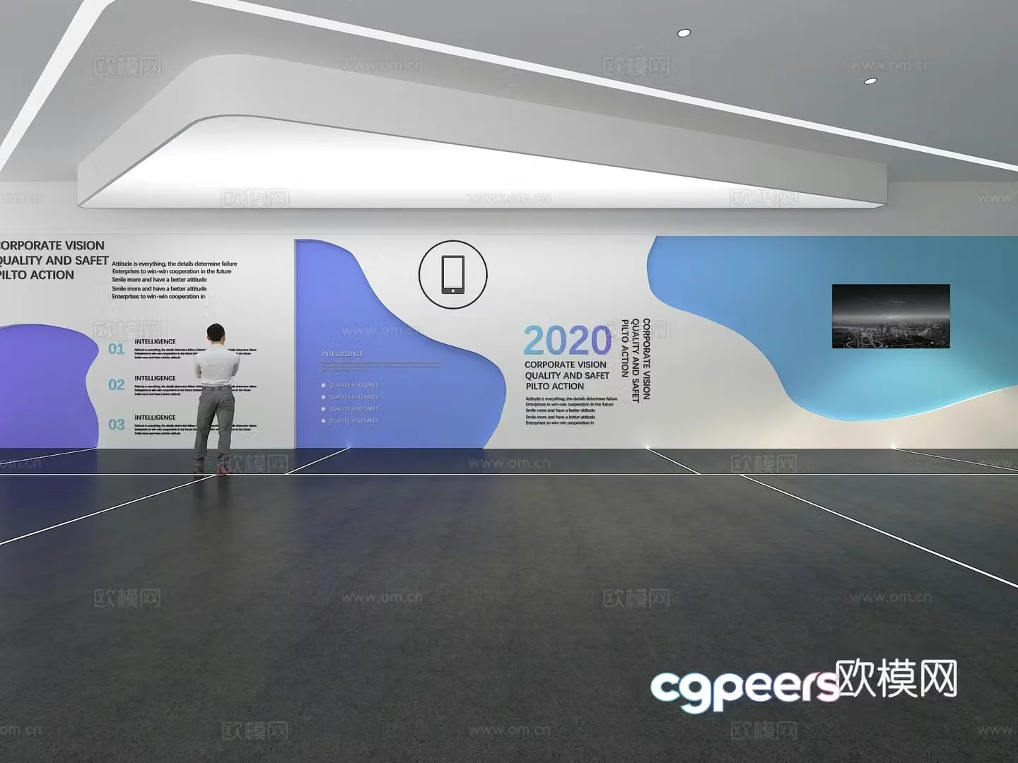 Cultural wall Corporate culture wall Display wall Classroom Exhibition hall Campus culture Corridor 3D model