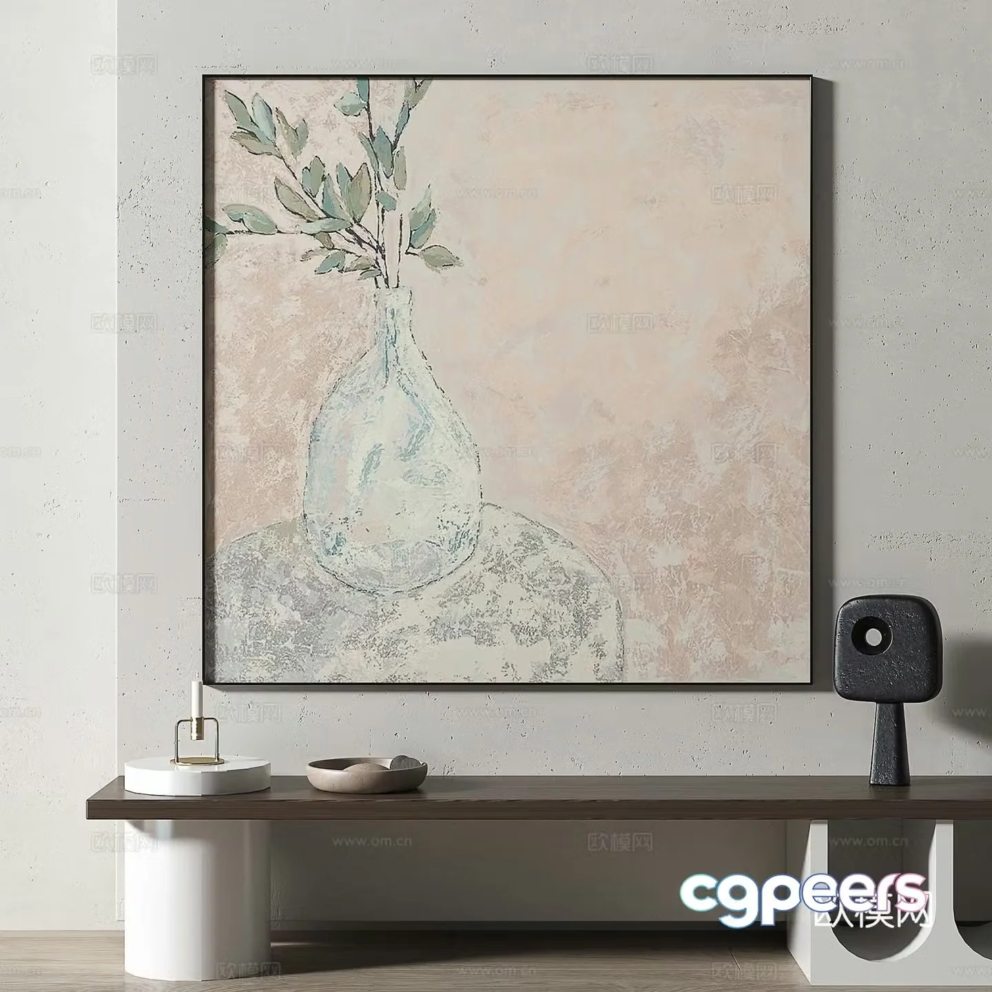Modern retro medieval decorative painting 3d model